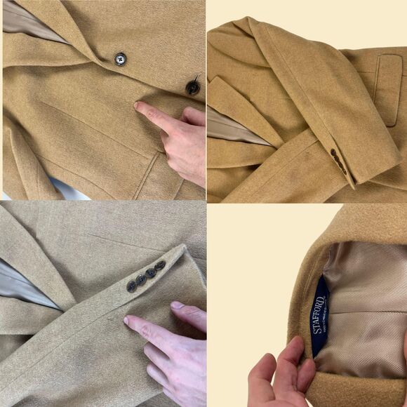 2000s camel hair sportcoat by Stafford, size 42L vintage brown blazer jacket - Picture 6 of 10